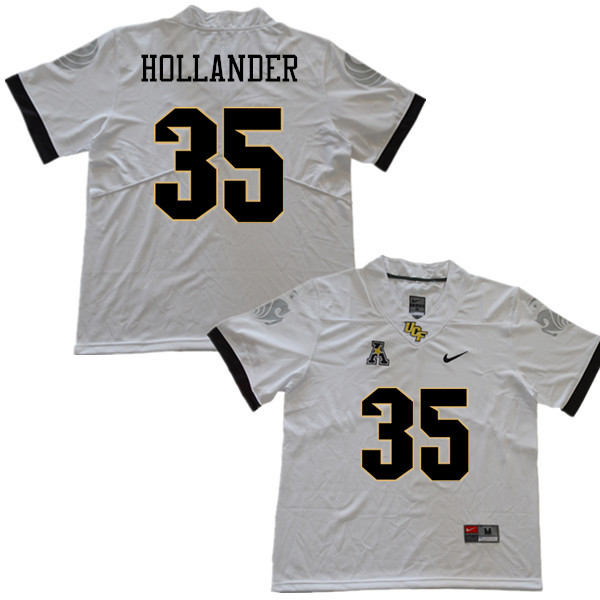 Men #35 Jared Hollander UCF Knights College Football Jerseys Sale-White - Click Image to Close